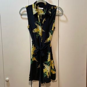 Equipment Navy Floral Short Romper